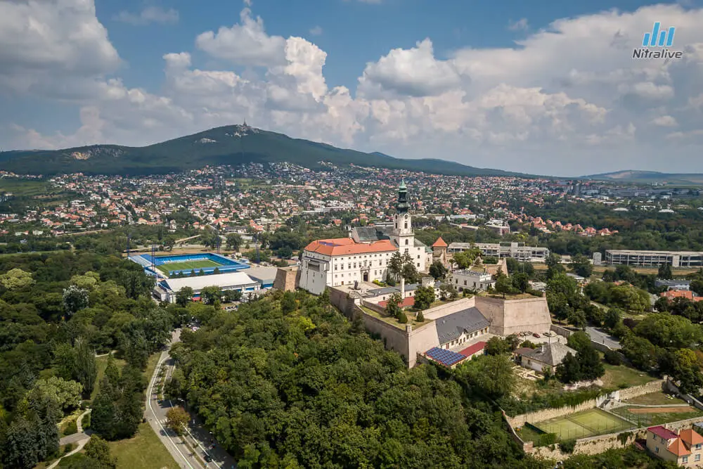 Wine tour of Slovakia, Nitra panorama shot with St Emeram cathedral
