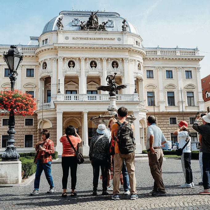 A guided city tour in Bratislava, blending culture with exploration—an essential part of an Incentive Nature Bratislava Getaway