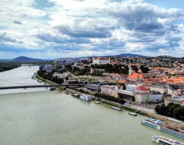Bratislava, one of the most beautiful cities in Slovakia, viewed from Bratislava Castle
