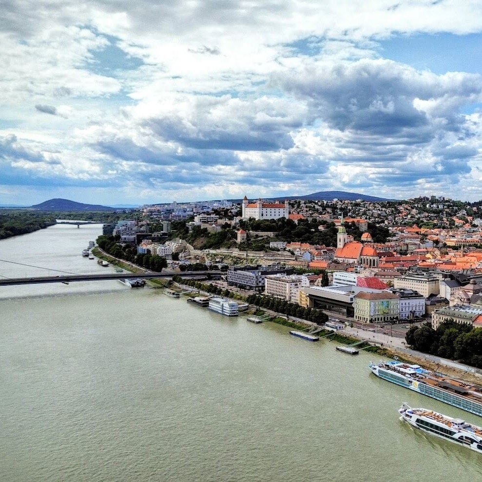 Bratislava, one of the most beautiful cities in Slovakia, viewed from Bratislava Castle