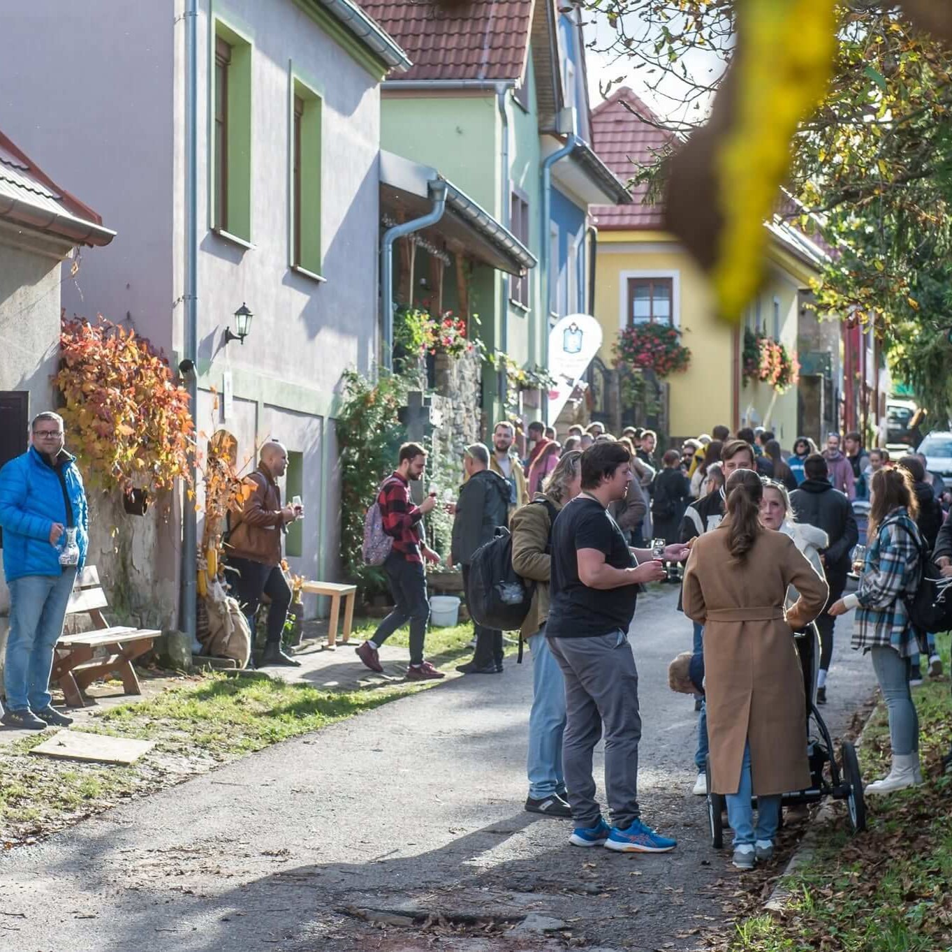Visitors exploring the Skalica wine cellar street festival — Wine Passport experience with 60+ family wineries open to the public