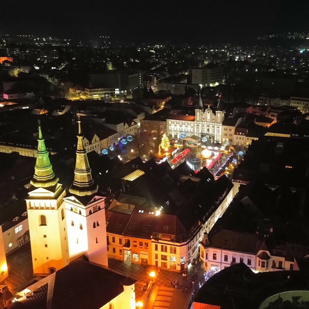 Historic Mariánske Square in Žilina, Slovakia